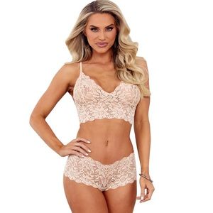 Floral Lace Bralette & Panty Set